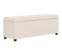 vidaXL Banc avec compartiment de rangement 116 cm Polyester Crème