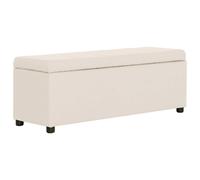 vidaXL Banc avec compartiment de rangement 116 cm Polyester Crème