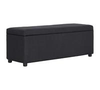 vidaXL Banc avec compartiment de rangement 116 cm Noir Polyester Noir