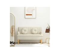 vidaXL Banc avec Coussins, Banquette avec Accoudoirs, Siège de Salon, Meuble de Salle de Séjour Chambre à Coucher Entrée Maison Intérieur, Lin