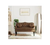 vidaXL Banc avec coussins Marron 120,5 x 65 x 75 cm Similicuir