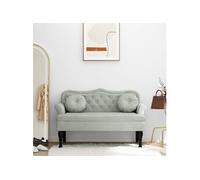 vidaXL Banc avec coussins 372140, velours gris clair 120,5x65x75 cm, pieds en bois