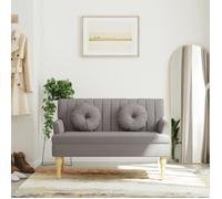 vidaXL Banc avec coussins – Canapé à accoudoir et dossier, pieds en bois, tissu taupe