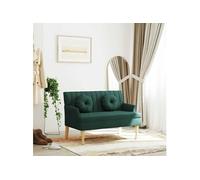 vidaXL Banc avec coussins en tissu vert foncé 113×64,5×75,5 cm