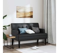 vidaXL Banc avec dossier et accoudoir, pieds en bois, marron similicuir, moderne