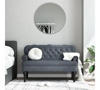 Banc avec dossier gris foncé 119,5x64,5x75 cm velours gris foncé G