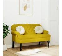 Banc avec dossier jaune 119,5x64,5x75 cm velours Jaune G