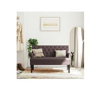 vidaXL Banc avec dossier 120x62x75,5 cm tissu marron foncé