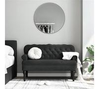 Banc avec dossier noir 119,5x64,5x75 cm velours Noir G