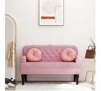 vidaXL Banc avec dossier 119,5x64,5x75 cm velours, pieds en bois, rose