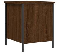 Banc avec espace de rangement, aspect chêne marron, 40 x 42,5 x 50 cm | Cadre en métal, pieds réglables, capuchons en plastique, couloir, salon, chambre à coucher, vêtements, jouets, livres