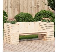Banc avec jardinières - Bois massif - 167,5x60x65 cm - 3 personnes - Extérieur - Naturel
