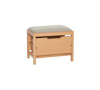 Banc avec rangement en bois et tissu gris Bifi