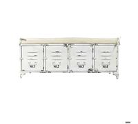 Banc avec rangement en métal blanc Félicie