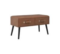 Vidaxl Banc Avec Tiroirs 80 Cm Marron Foncé Similicuir Marron