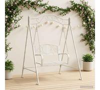vidaXL Banc Balançoire Acier 113 x 121,5 x 168 cm Blanc Antique