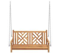 Banc Balançoire de Jardin 114 x 60 x 64 cm Bois de Teck Massif | Dossier confort,accoudoirs sculptés,pieds carrés stables,jusqu'à 160 kg,porche véranda jardin,assemblage 2