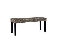 Banc 110 Cm Noir Rotin Naturel Kubu Et Bois De Manguier Massif