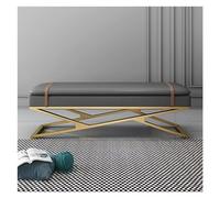 Banc Banc d'entrée moderne, banc de salle à manger rembourré en cuir avec base en métal, siège rembourré, banc de pied d'appoint for chambre à coucher, bout de lit/salon Tabouret de Chambre(Dark Grey)