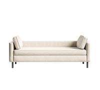 Banc Banc d'extrémité de lit blanc, banquette ottomane rembourrée en tissu technique moderne avec pieds noirs, banc long for chambre à coucher, salon, hall d'entrée intérieure (blanc) Tabouret de Cham