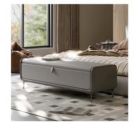 Banc Banc ottoman de rangement moderne en simili cuir avec base en métal, banc de chambre rembourré for bout de lit, banc à chaussures de luxe, repose-pieds for chambre à coucher, salon, entrée Tabour