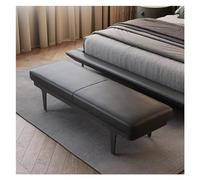 Banc Banc ottoman moderne en cuir PU noir, bancs de chambre rembourrés modernes, repose-pieds, banc d'intérieur for entrée, salon, chambre à coucher, salle à manger Tabouret de Chambre(160*45*42cm)