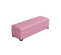 Banc Banquette Coffre De Rangement Coffre De Rangement Intérieur Ottoman Cuir Nappa Convient À De Multiples Scénarios(Pink,80x40x40cm)
