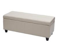 Mendler Banc/Banquette/Coffre de Rangement Kriens, 114x45x45cm, Similicuir - crème