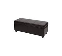 Banc/banquette/coffre de rangement Kriens, 112x45x45cm, similicuir ~ marron