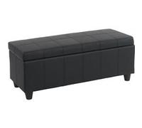 Mendler Banc coffre de rangement Kriens Similicuir 114x45x45 cm Noir mat