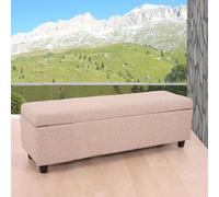 Banc/banquette/coffre de rangement Kriens, 112x45x45cm, tissu, beige