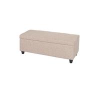 Banc/banquette/coffre de rangement Kriens, 112x45x45cm, tissu, beige