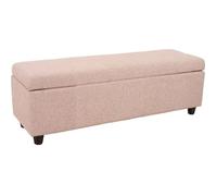 Banc/banquette/coffre de rangement Kriens, 112x45x45cm, tissu, beige