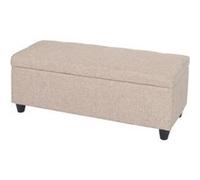 Banc/banquette/coffre de rangement Kriens, 112x45x45cm, tissu, beige