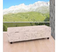 Banc/banquette/coffre de rangement Kriens, 112x45x45cm, tissu crème / jacquard noir