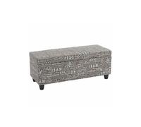 Banc/banquette/coffre de rangement Kriens, 112x45x45cm, tissu, gris words fabric