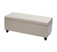 Banc/banquette/coffre de rangement Kriens, 114x45x45cm, similicuir - crème