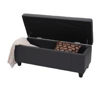 Banc/banquette/coffre de rangement Kriens, 114x45x45cm, similicuir gris mat