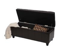 Banc/banquette/coffre de rangement Kriens, 114x45x45cm, similicuir marron