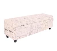 Mendler Banquette coffre Kriens 112x45x45 cm tissu crème / jacquard noir