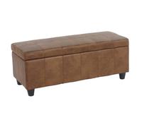 Mendler Banc/Banquette/Coffre de Rangement Kriens, 112x45x45cm, Similicuir - Aspect Daim Marron
