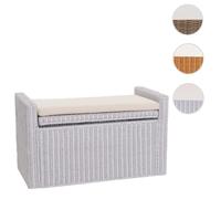 Mendler – Banc banquette / coffre de rangement M92 rotin blanc