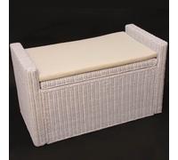 Mendler – Banc banquette / coffre de rangement M92 rotin blanc