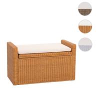 Mendler Banc Banquette/Coffre de Rangement M92, rotin - Couleur Miel