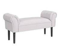 Banc banquette design contemporain accoudoirs courbés grand confort 102L x 31l x 51H cm gris clair