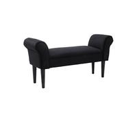 HOMCOM Banc Entrée Bout de Lit Rembourré pour Chambre à Coucher, Tissu à Voile, Noir, 102 x 36 x 51 cm