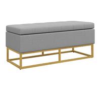 Banc banquette HOMCOM coffre de rangement 2 en 1 assise capitonnée et pieds acier - 110 x 44 x 48 cm gris et doré