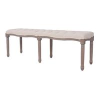 Banc/Banquette - intérieur - Banc Lin Bois massif 150 x 40 x 48 cm Blanc crème MVS05338
