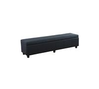 Mendler Banc banquette Kriens XXL 180 x 45 x 45 cm en similicuir noir mat
