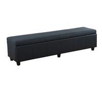 Mendler Banc banquette Kriens XXL 180 x 45 x 45 cm en similicuir noir mat